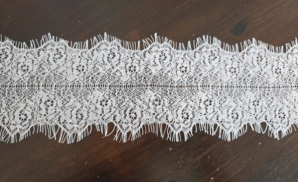 Galon de dentelle fine ivoire clair (bande de 3 mètres)