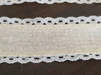 Galon Décoratif Lin & Coton Bordure Dentelle — Largeur 4 cm | Vendu au mètre · vue 4