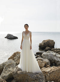 Robe de mariée avec manches, dos boutonné taille 38/40 · vue 3