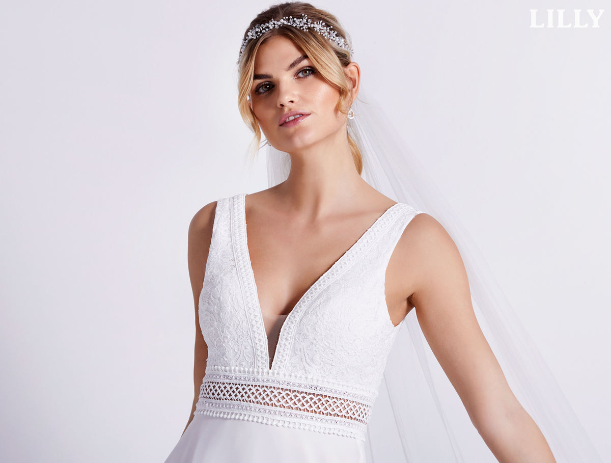 Robe de mariée fluide, champêtre taille 40