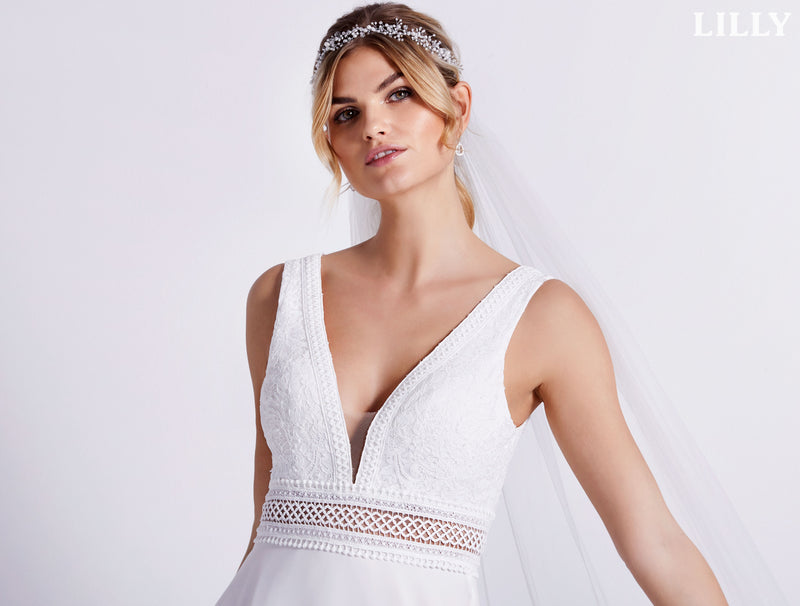 Robe de mariée fluide, champêtre taille 40