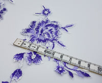 Motif en dentelle fine ivoire et violet à coudre · vue 2