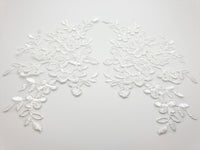 Motif ivoire brodé dentelle feuilles pour robe de mariée