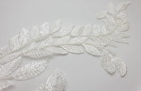 Grand motif feuilles ivoire perles et sequins moderne pour robe de mariée · vue 3