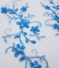 Motif appliqué bleu cobalt pour robe de mariée · vue 4