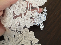Grand motif dentelle - fleurs et feuilles - ivoire clair · vue 4