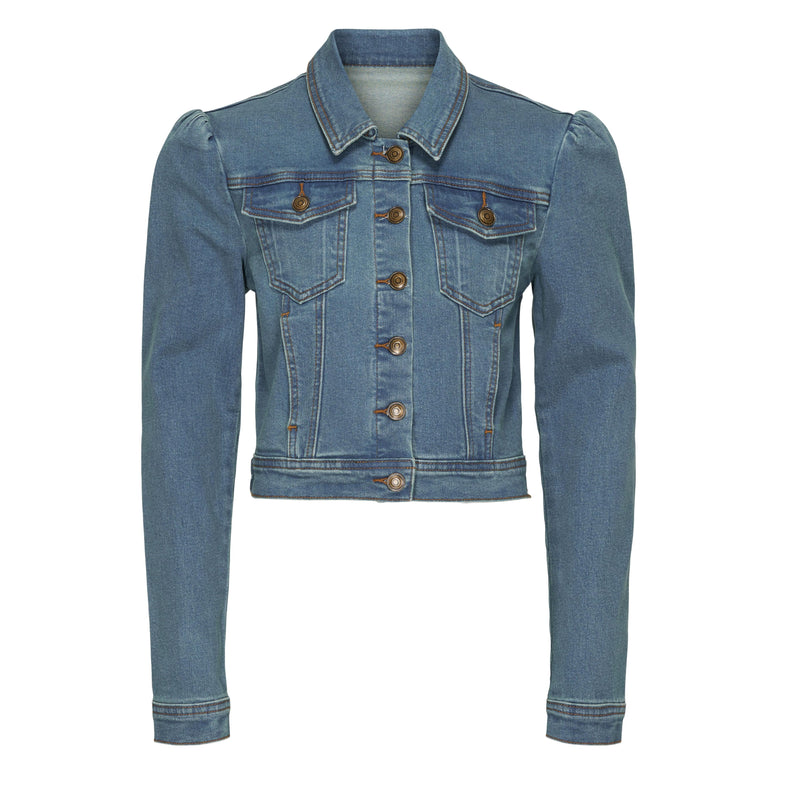 Veste jeans pour mariée manches bombées