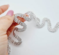 Galon de strass argenté serpenté pour mariée cocktail soirée · vue 2