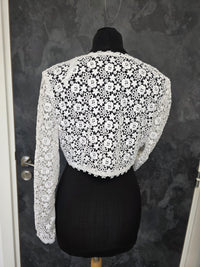 Boléro mariée blanc en guipure – Manches longues – Taille 38 · vue 5