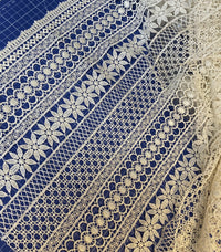 Dentelle guipure pour robe de mariée motif champêtre ivoire crème écru