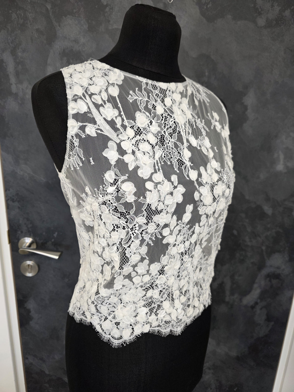 Top Frida – Bochet Création – Dentelle 3D ivoire – Taille 40