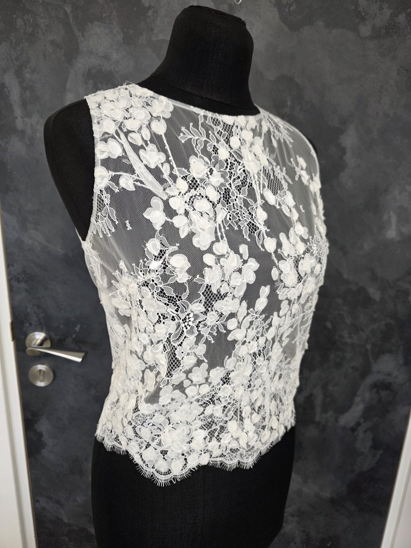 Top Frida – Bochet Création – Dentelle 3D ivoire – Taille 40