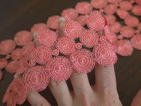 Galon rose corail dentelle mandala - Vendu au mètre - · vue 2