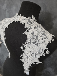 Cache épaules en guipure pour robe de mariée ivoire · vue 3
