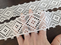 Galon de Dentelle Guipure – Motif Géométrique | Ivoire Clair | 5 cm de Large | Vente au Mètre · vue 2