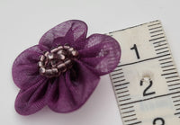 Petites fleurs prune perles · vue 2