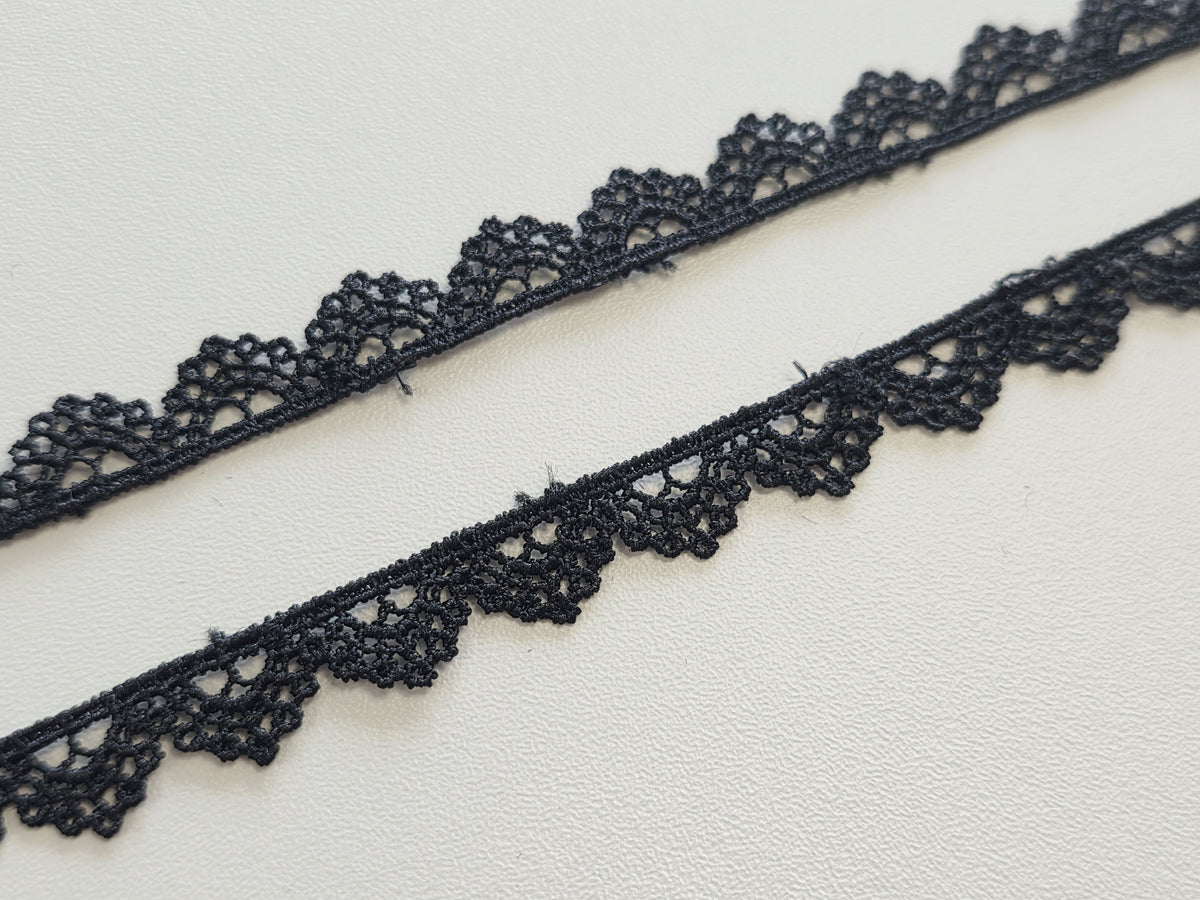Galon dentelle festonnée – Noir – largeur env. 2 cm 🖤