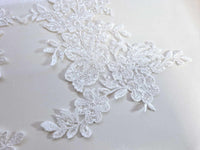 Grand motifs ivoire fleurs brillant sequins 10110 · vue 5