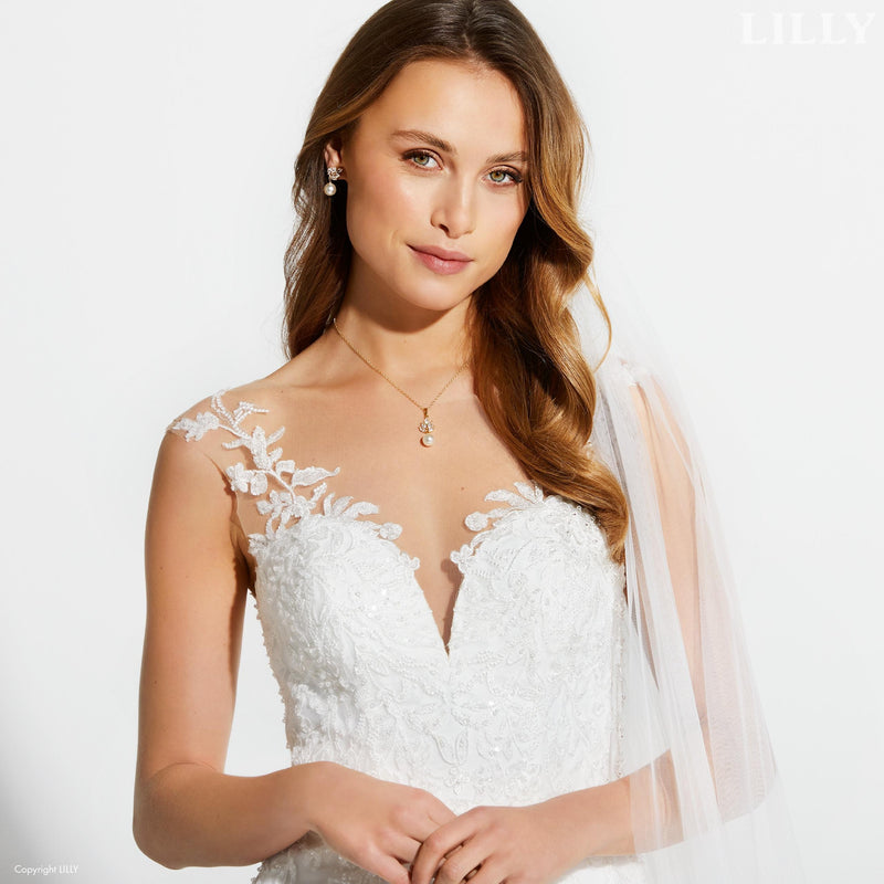 Robe de mariée forme trapèze avec petite traine Dernières pièces taille 50 et 42