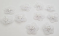 Lot de 10 petites fleurs ivoire ou blanc