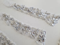 Set motif encolure V et 2 motifs strass et perles robe cocktail mariée · vue 3