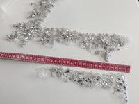 Set motif encolure V et 2 motifs strass et perles robe cocktail mariée · vue 5