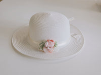 Chapeau enfant communion ceremonie ivoire fleur